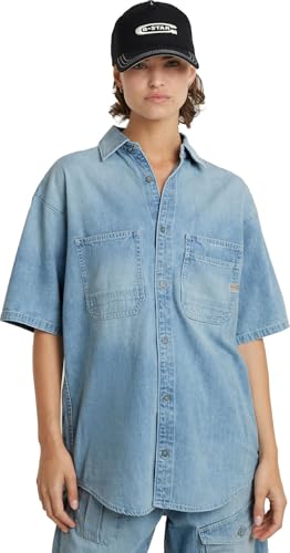G-Star RAW Women's Shirts Relaxed Venture Shirt ss wmn, Blau (Sun Faded Blue Mist D24882-D252-G342), M von G-STAR