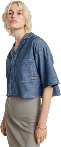 G-Star RAW Women's Shirts Roamer Shirt ss wmn, Blau (Rinsed D24345-D558-082), XL von G-STAR RAW