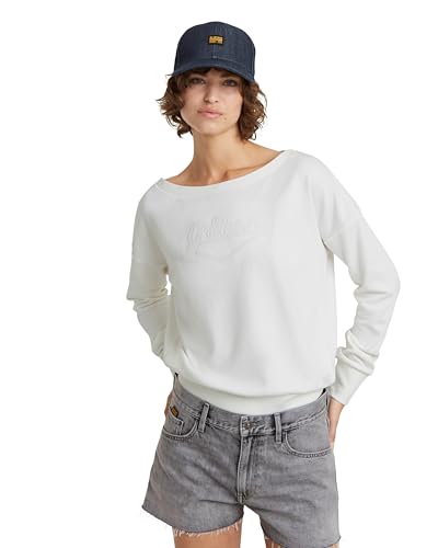 G-Star RAW Women's Sweats Boat Neck Loose sw wmn, Grau (lt Chalk D24579-A970-1284), XL von G-STAR