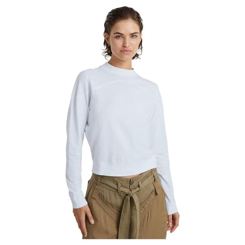 G-Star RAW Women's Tops Constructed Loose Mock t ls wmn, Weiß (White D24627-D601-110), XXL von G-STAR RAW