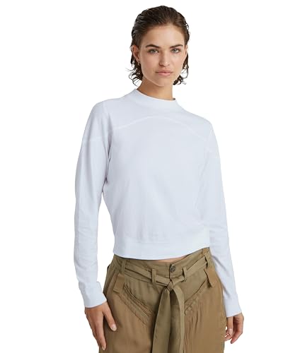 G-Star RAW Women's Tops Constructed Loose Mock t ls wmn, Weiß (White D24627-D601-110), XXS von G-Star RAW