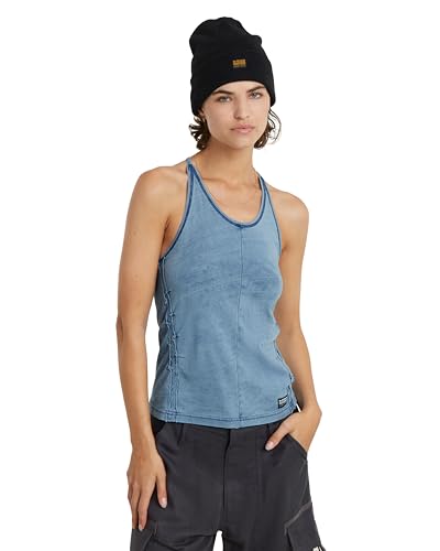 G-Star RAW Women's Tops Gathered Indigo Slim Tank top wmn, Blau (Sun Faded Indigo D24652-D604-B503), XXL von G-Star RAW