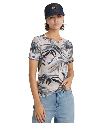 G-Star RAW Women's Tops Palm Tree ao r t wmn, Mehrfarben (Coral pink watertexture Palm D24725-C565-G538), XXS von G-STAR RAW
