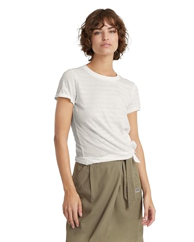 G-Star RAW Women's Tops Regular Knotted r t wmn, Grau (lt Chalk D24661-D602-1284), S von G-Star RAW