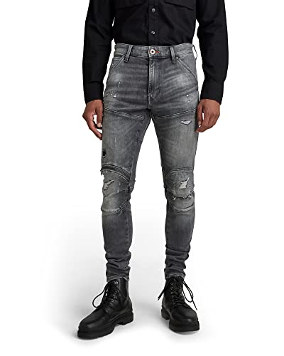 G-Star Raw Herren 5620 Knee Zip Superslim Jeans, grau,, 28W / 30L von G-STAR