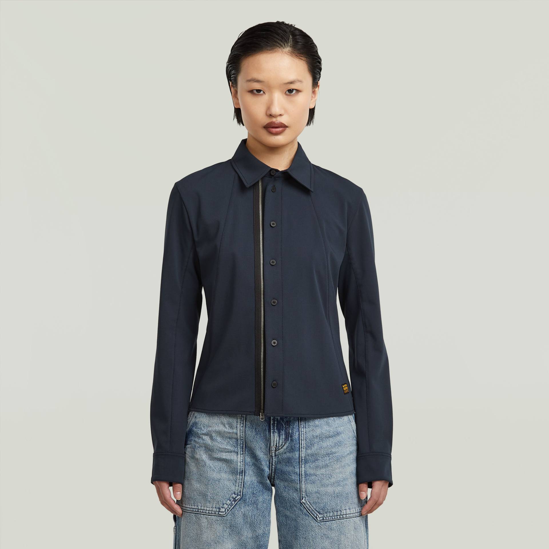 Hemd mit Reißverschluss und schmaler Passform von G-STAR