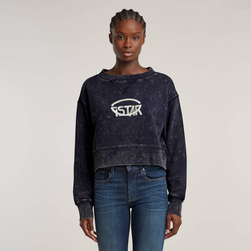 Overdyed Cropped Logo Loose Sweatshirt von G-STAR