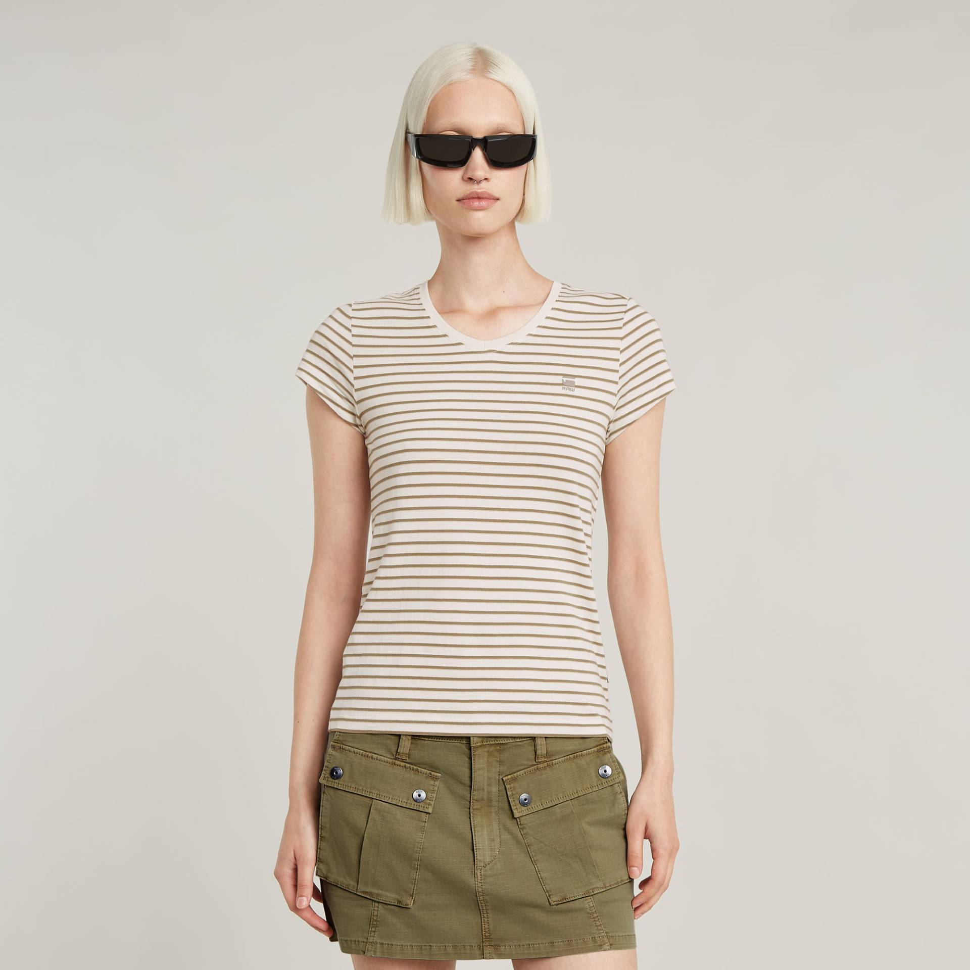 Stripe Eyben Slim V-Neck Top 2.0 von G-STAR