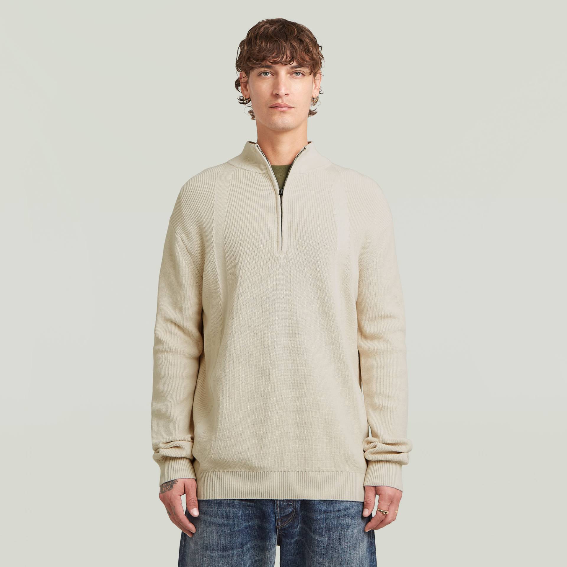 Structured Half Zip Knit von G-STAR