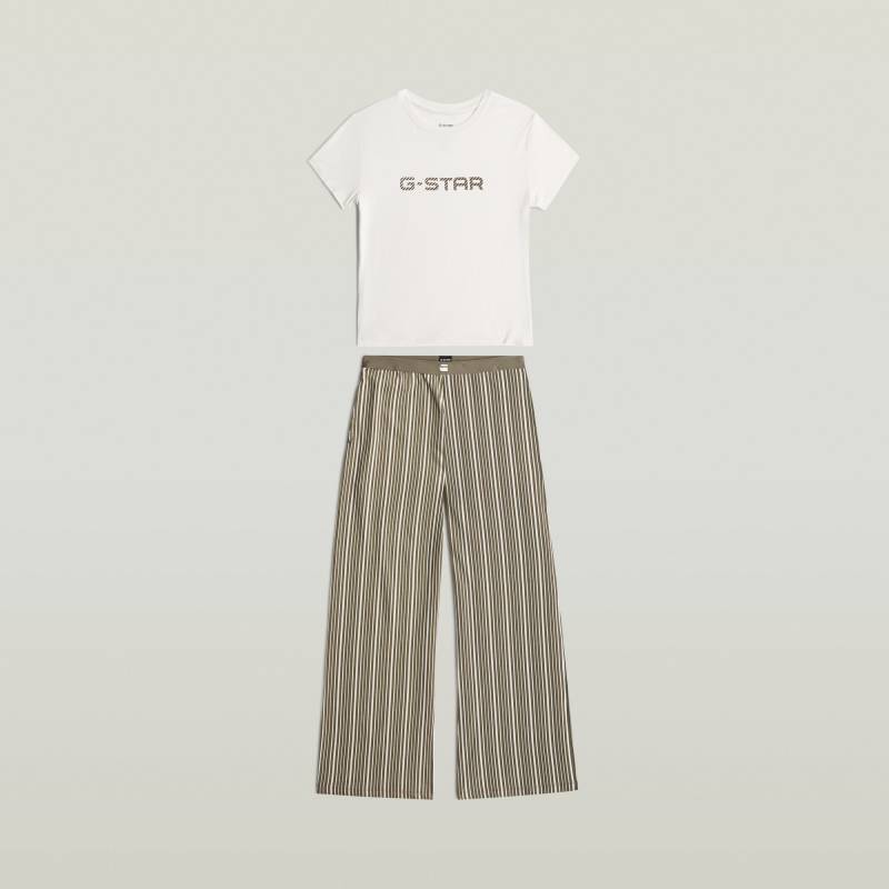 T-Shirt und Wide Leg Pant Pyjama Set von G-STAR
