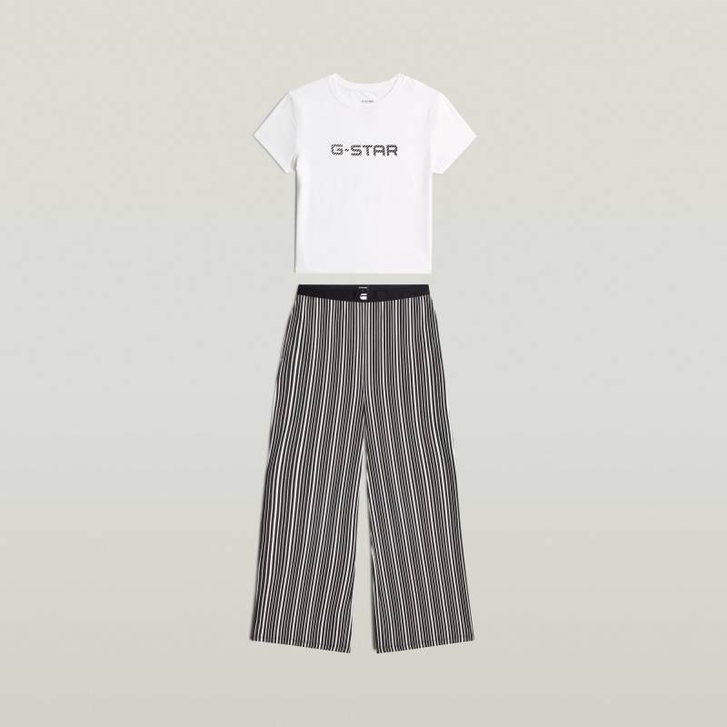 T-Shirt und Wide Leg Pant Pyjama Set von G-STAR