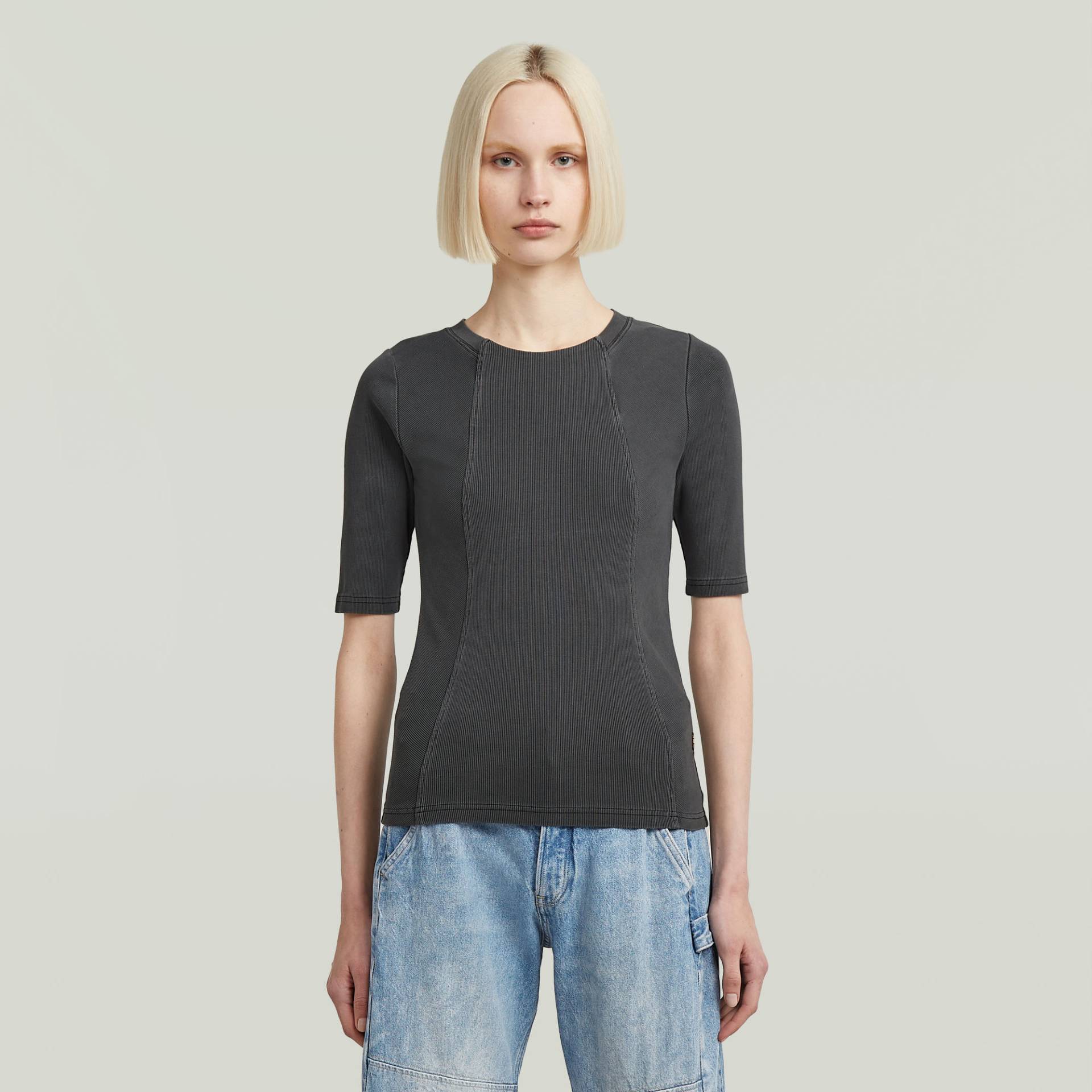 Washed A-Line Slim Rib T-Shirt von G-STAR