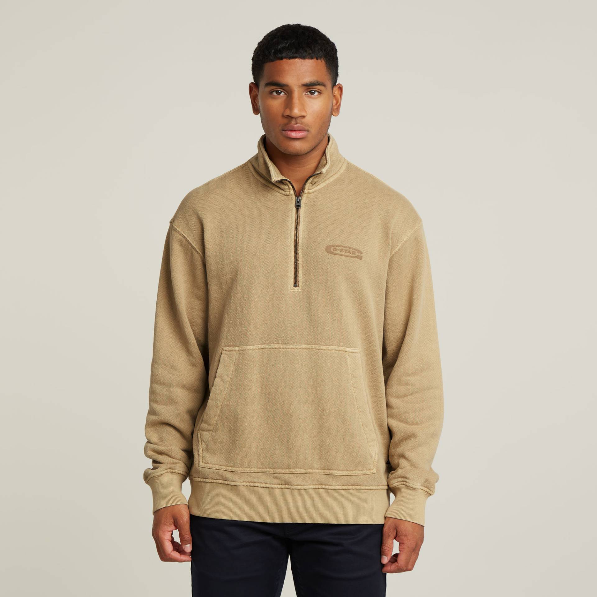 Washed Half Zip Relaxed Sweater von G-STAR