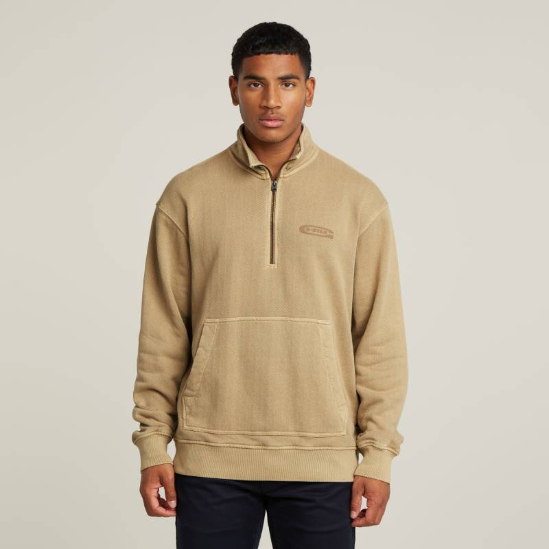 Washed Half Zip Relaxed Sweater von G-STAR