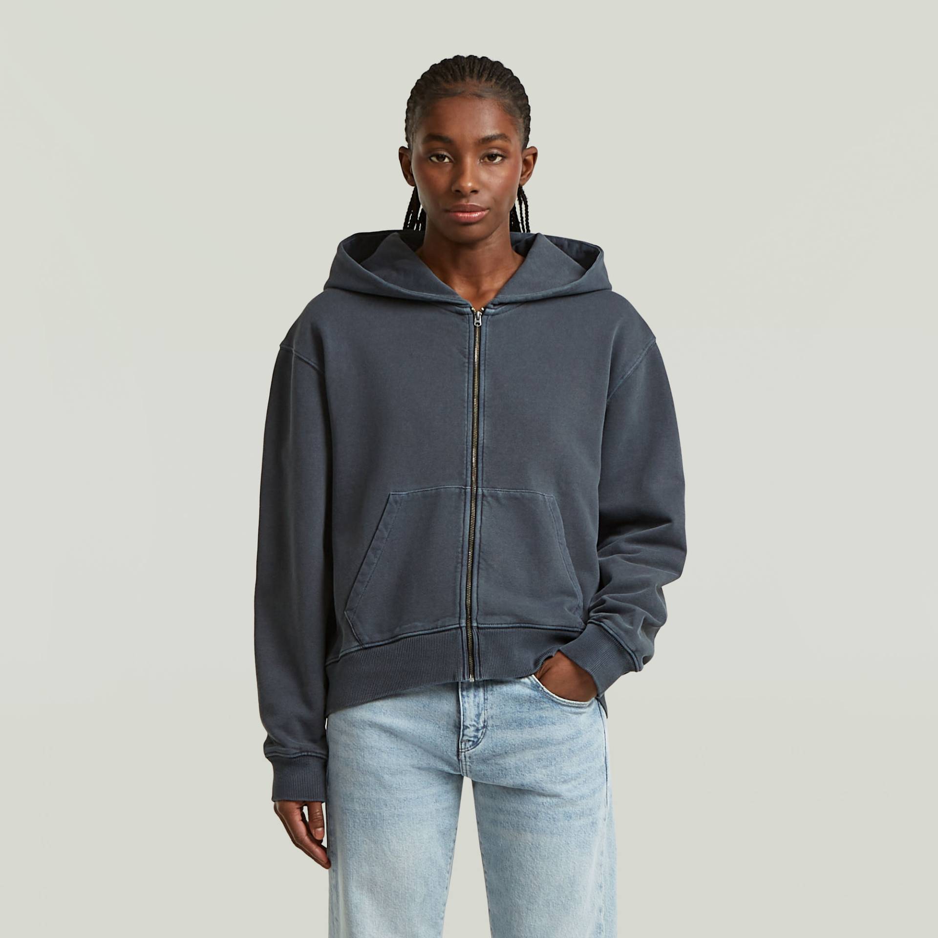Washed Hoodie Zip Relaxed Sweatshirt von G-STAR