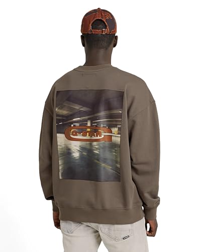 G-Star Herren Photo Back Print Loose Sweatshirt, Braun (Turf D25102-D257-273), M von G-Star RAW