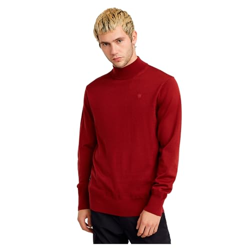 G-Star Herren Premium Core Mock Neck Knitted Pullover, Rot (Dry red D25175-D847-5298), XL von G-STAR RAW