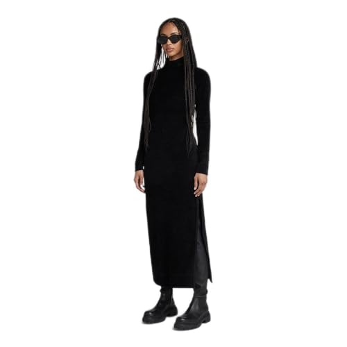 G-Star RAW Damen Velvet Slit Kleid, Schwarz (dk Black D24224-D428-6484), L von G-Star RAW