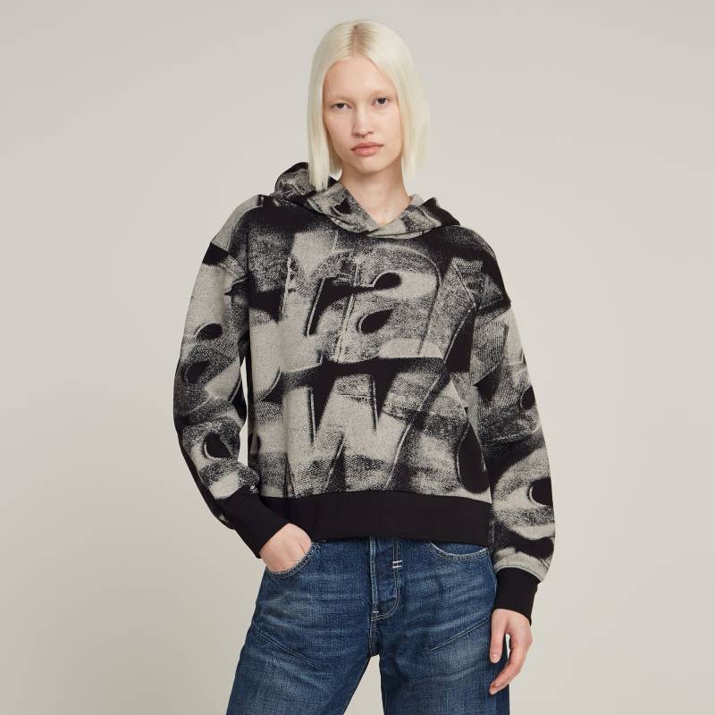 Sprayed Letters Loose Hooded Sweatshirt von G-STAR