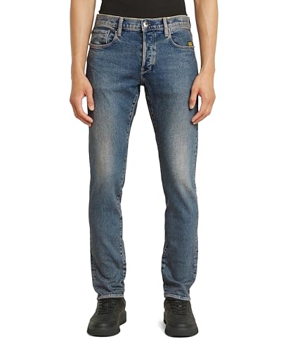 G-STAR Herren 3301 Slim Jeans Jeans, Blau (Antique Faded Lithium Flame 51001-d503-h072), 38W / 32L von G-Star Raw