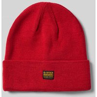 G-Star Raw Beanie mit Label-Patch Modell 'Effo' in Rot, Größe 1 von G-Star Raw