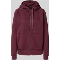 G-Star Raw Regular Fit Sweatjacke mit Logo-Print Modell 'Premium' in Bordeaux, Größe XS von G-Star Raw