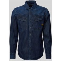 G-Star Raw Slim Fit Jeanshemd mit Label-Patch Modell 'Dakota' in Jeansblau, Größe M von G-Star Raw