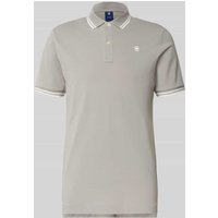 G-Star Raw Slim Fit Poloshirt mit Label-Stitching Modell 'Dunda' in Hellgrau, Größe XXL von G-Star Raw