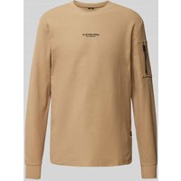 G-Star Raw Strickpullover mit Label-Schriftzug Modell 'tweeter' in Beige, Größe L von G-Star Raw