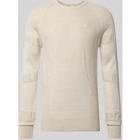 G-Star Raw Strickpullover mit Logo-Stitching und Rundhalsausschnitt in Offwhite, Größe XL von G-Star Raw