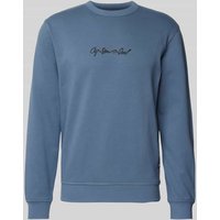 G-Star Raw Sweatshirt mit Label-Print in Rauchblau, Größe XL von G-Star Raw
