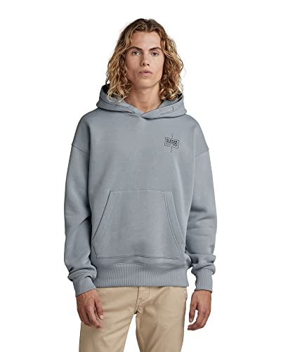 G-STAR RAW Herren Unisex Core Oversized Hooded Sweater, Blau (ash blue D21140-C235-5304), M von G-STAR RAW