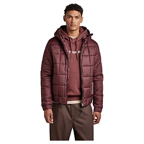 G-STAR RAW Herren Meefic Squared Quilted Hooded Jacke, Purpur (vineyard wine D22716-B958-D303), XS von G-STAR RAW