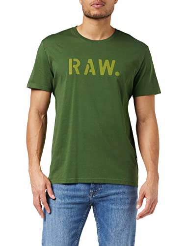 G-STAR RAW Herren Stencil RAW T-Shirt, Grün (dk nuri green D22205-336-3476), XS von G-STAR RAW