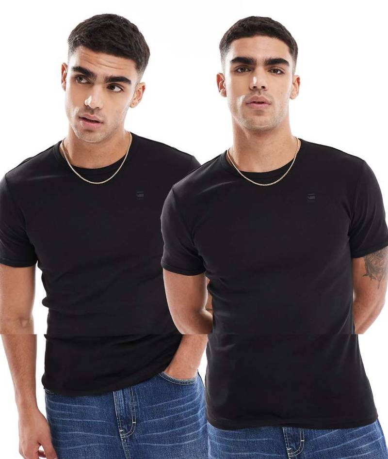 G-Star - 2er-Pack Basic-T-Shirts in Schwarz von G-Star