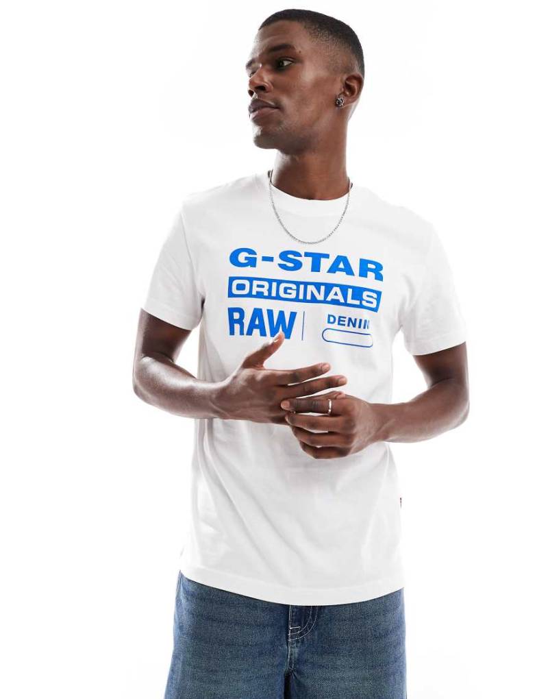 G-Star Originals - T-Shirt in Weiß mit Logoprint auf der Vorderseite von G-Star