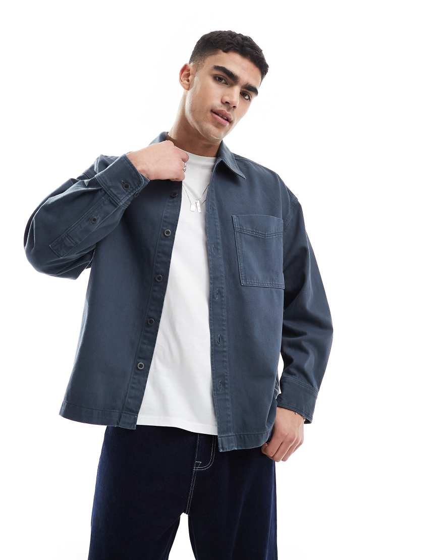 G-Star - Oversize-Hemdjacke aus Denim in dunkelblauer Waschung von G-Star