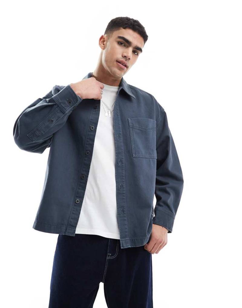 G-Star - Oversize-Hemdjacke aus Denim in dunkelblauer Waschung von G-Star