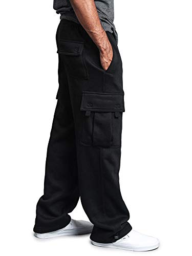 G-Style USA Herren Cargohose aus massivem Fleece, schwere Qualität - Schwarz - Groß von G-Style USA