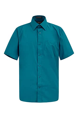 G-Style USA Herren Regular Fit Kurzarm einfarbig Kleid Shirts - Grün - X-Large/43 cm- 44 cm Hals von G-Style USA