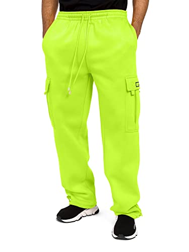 G-Style USA Robuste Cargohose für Herren aus Fleece, neon green, 3X-Groß von G-Style USA