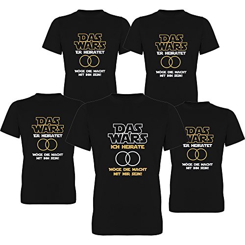 DAS Wars Ich heirate & Er heiratet Junggesellen-Abschied T-Shirts Herren 252.001 (3XL, Motiv Bräutigam) von G-graphics