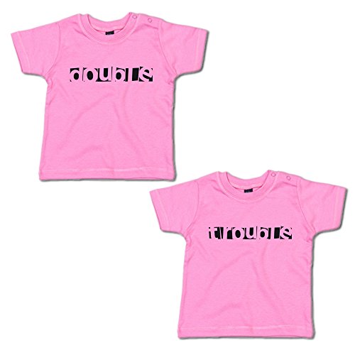 Double Trouble Twin-Set Baby T-Shirt 266.0308 (18-24 Monate, pink/pink) von G-graphics