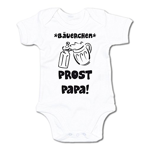 G-graphics *Bäuerchen* Prost Papa! Baby-Body (250.0150) (0-3 Monate, weiß) von G-graphics