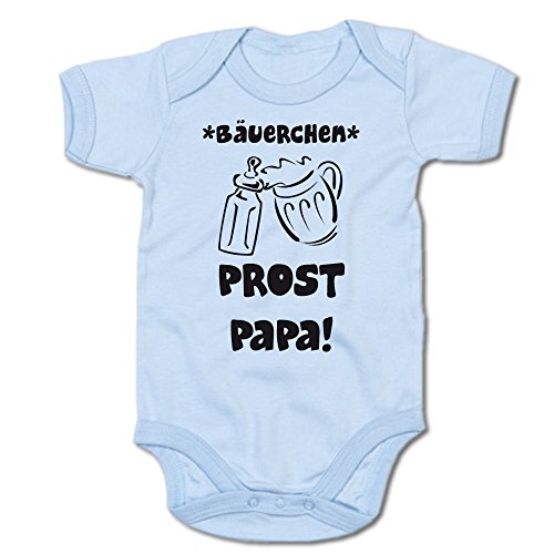 G-graphics *Bäuerchen* Prost Papa! Baby-Body (250.0150) (3-6 Monate, blau) von G-graphics