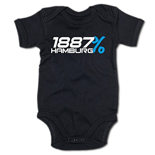 G-graphics 1887% Hamburg Baby Body Suit Strampler 250.0284 (0-3 Monate, schwarz) von G-graphics