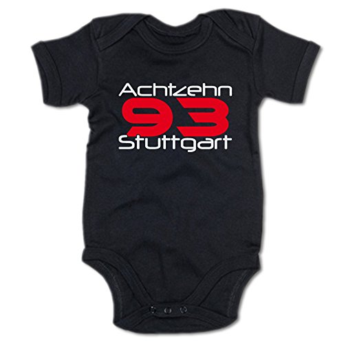 G-graphics Achtzehn 93 Stuttgart Baby Body Suit Strampler 250.0275 (3-6 Monate, schwarz) von G-graphics