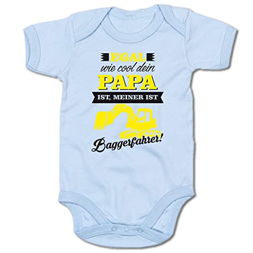 G-graphics Baby Body Egal, wie cool dein Papa ist, meiner ist Baggerfahrer! 250.0882 (0-3 Monate, blau) von G-graphics