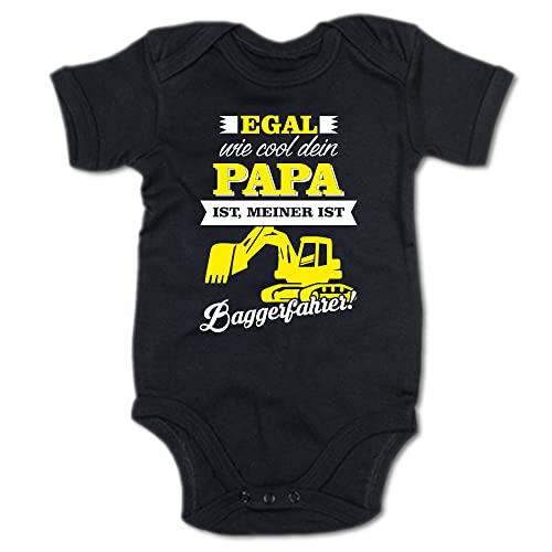 G-graphics Baby Body Egal, wie cool dein Papa ist, meiner ist Baggerfahrer! 250.0882 (0-3 Monate, schwarz) von G-graphics