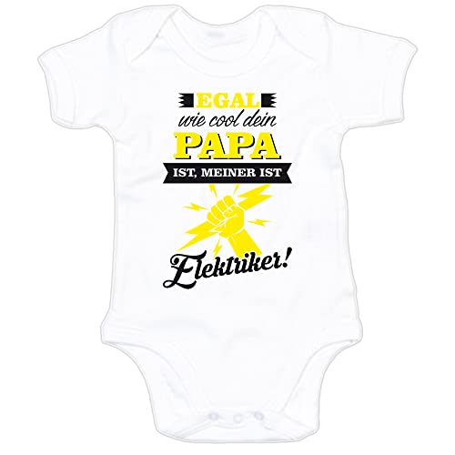 G-graphics Baby Body Egal, wie cool dein Papa ist, meiner ist Elektriker! 250.0897 (0-3 Monate, weiß) von G-graphics